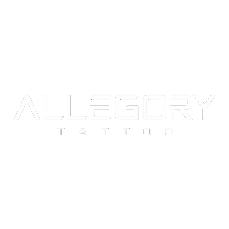 لوگوی برند الگوری Allegory تولیدکننده محصولات تخصصی تتو، بلک اینک و مراقبت پس از تاتو