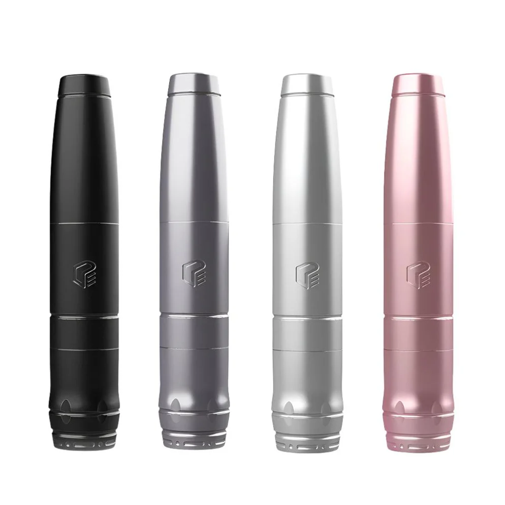 نمای چهار رنگ دستگاه پن EZ Tattoo Defender 2-in-1 شامل مشکی مات، خاکستری، نقره‌ای و صورتی، مناسب تتو بدن، آرایش دائم و اسکالپ